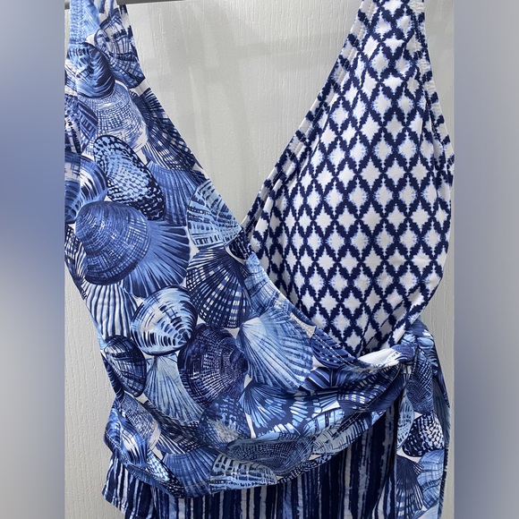 Tommy Bahama Sanibelle Blues Wrap One Piece Swimsuit - Picture 3 of 7